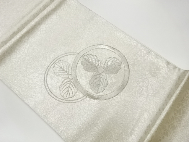 JAPANESE KIMONO / VINTAGE HIRAKI NAGOYA OBI / EMBROIDERY / CREST